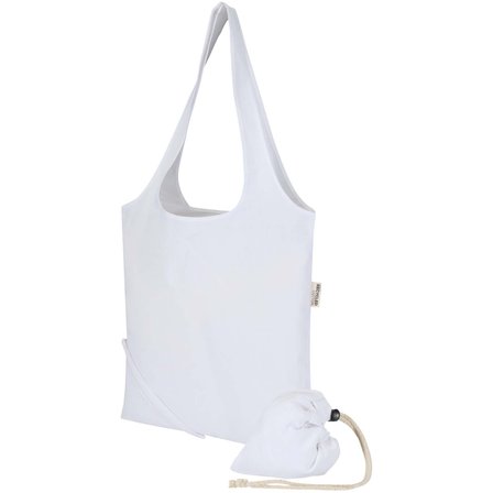 Blend 140 g/m², GRS-zertifizierte, faltbare Baumwoll Tragetasche, 7 l - Grin