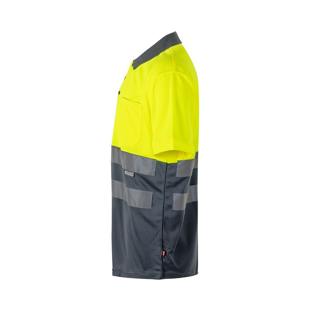 Zweifarbiges Poloshirt im Bird-Eye-Design (160g/m²) mit kurzen Ärmeln, aus Polyester (100%) Nicha