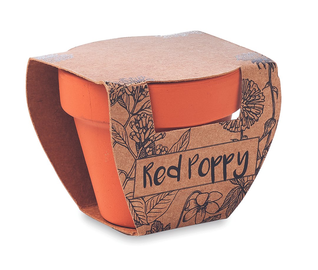 Terracotta-Topf Mohnblume Nelyll