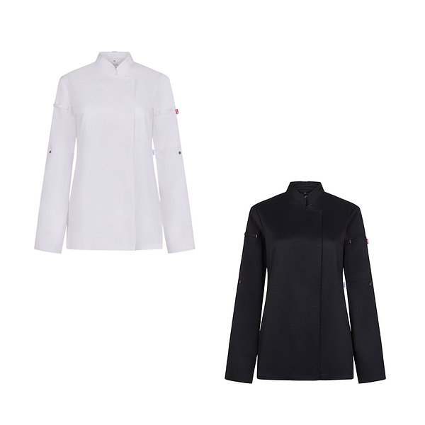 Kochjacke für Damen (190 g/m²), aus Baumwolle (35 %) und recyceltem Polyester (65 %) Jovigen