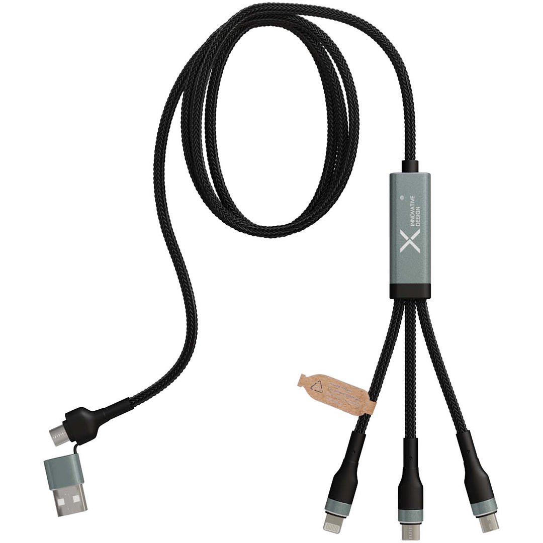 100W ultraschnelles 5-in-1 Ladekabel aus rPET - Itta