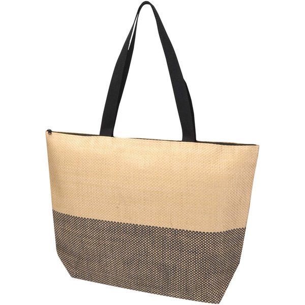 Grosse Strohpapier Tragetasche mit Reissverschluss, 21 l - Jürgin