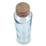 Recycelte Glaswasserflasche ReuuZ mit Holzverschluss 650 ml Frileel