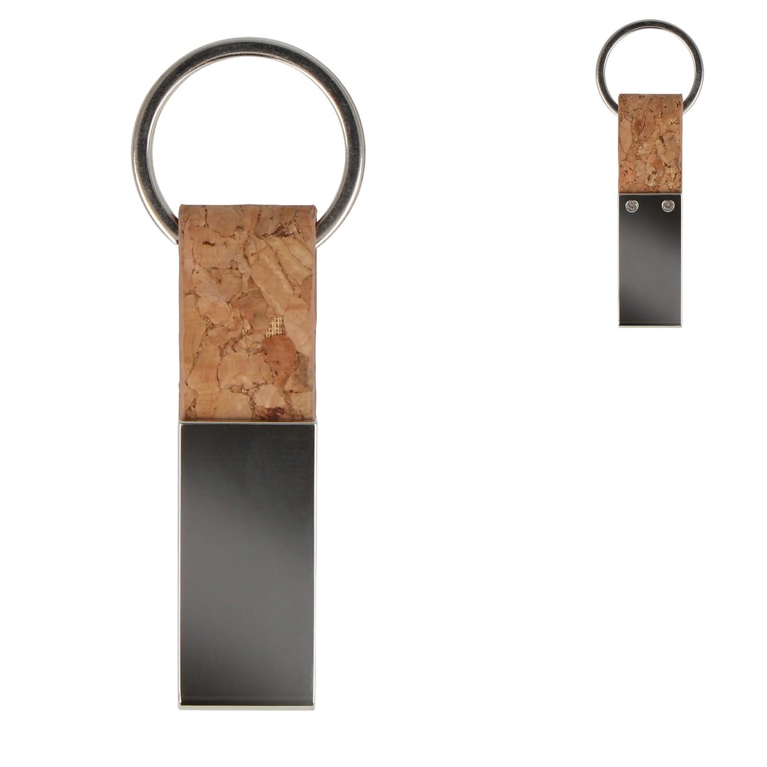 Schlüsselanhänger Kork & Metall rechteckig Anristi