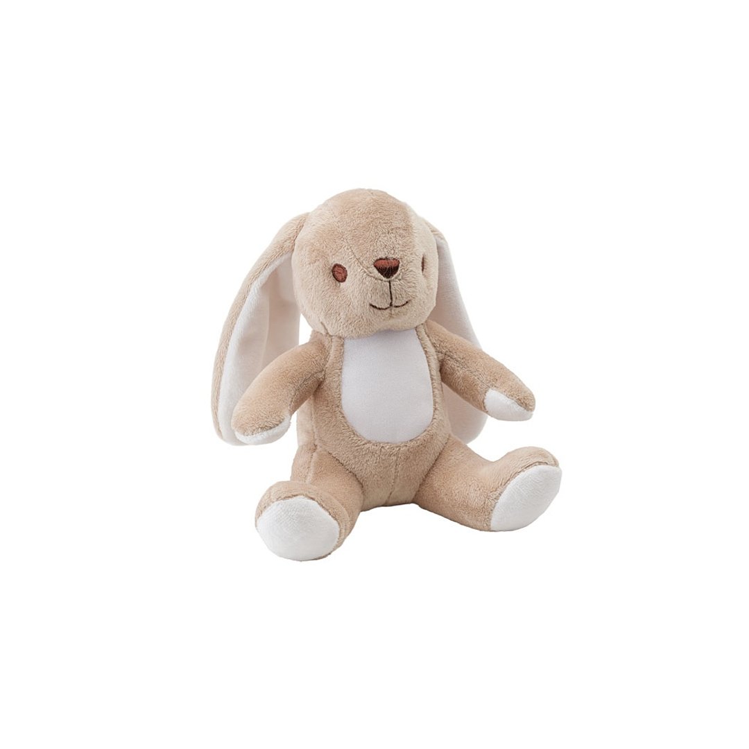 Plüschtier aus Polyester in Form eines Hasen, mit Stoff, der sich zur Personalisierung eignet Duregi