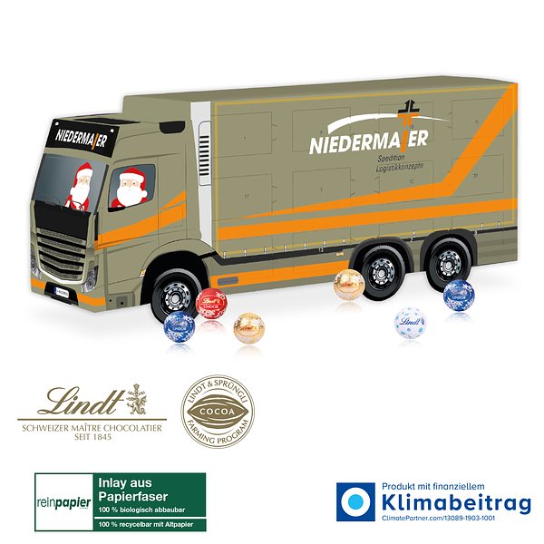 3D Adventskalender Lindt „LKW“ Organic