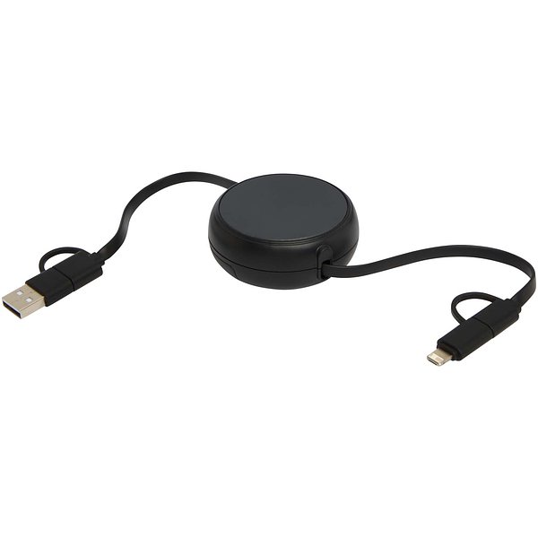 100 cm 5-in-1 Kabel aus recyceltem Kunststoff und Aluminium, einziehbar, für Datenübertragung und mit 45W Schnellladung - Merverdy