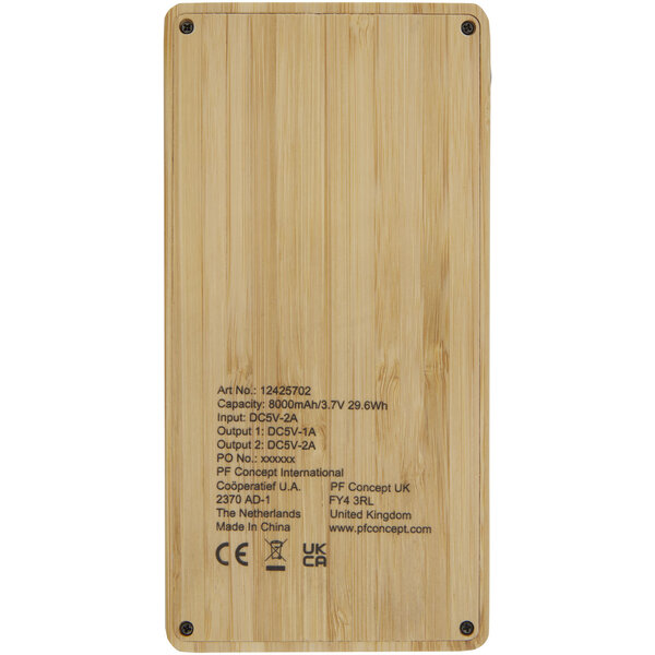 8000 mAh Bambus Solar-Powerbank - Benga