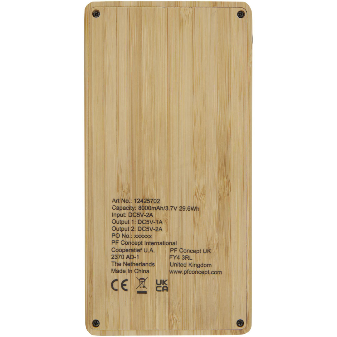 8000 mAh Bambus Solar-Powerbank - Benga