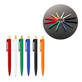 Kugelschreiber aus recyceltem ABS mit Bambusdruckknopf Bignana