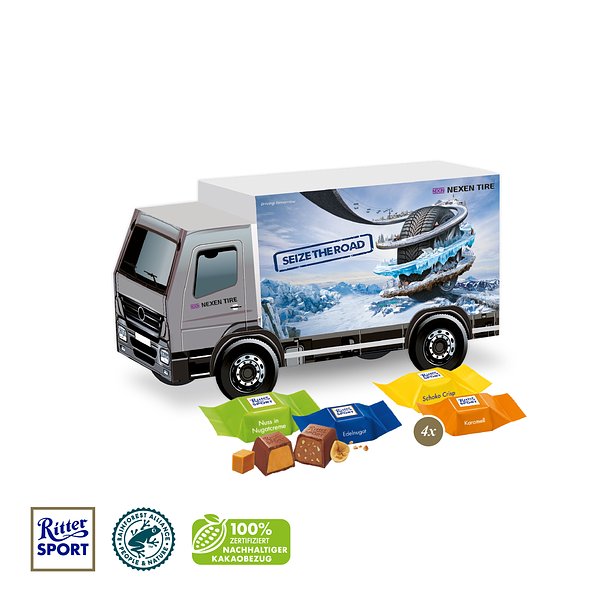 3D Präsent "LKW" mit Ritter SPORT Schokowürfel