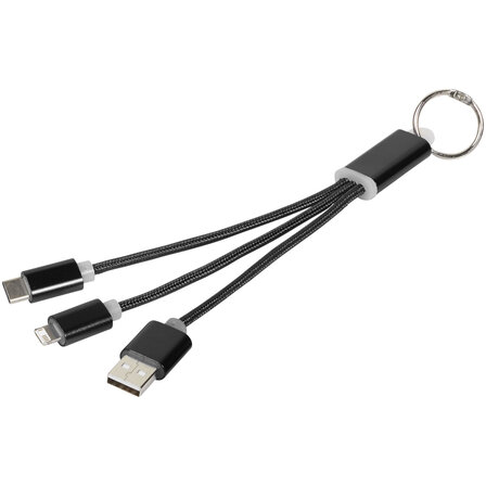 3-in-1 Ladekabel mit Schlüsselanhänger - Jürgia
