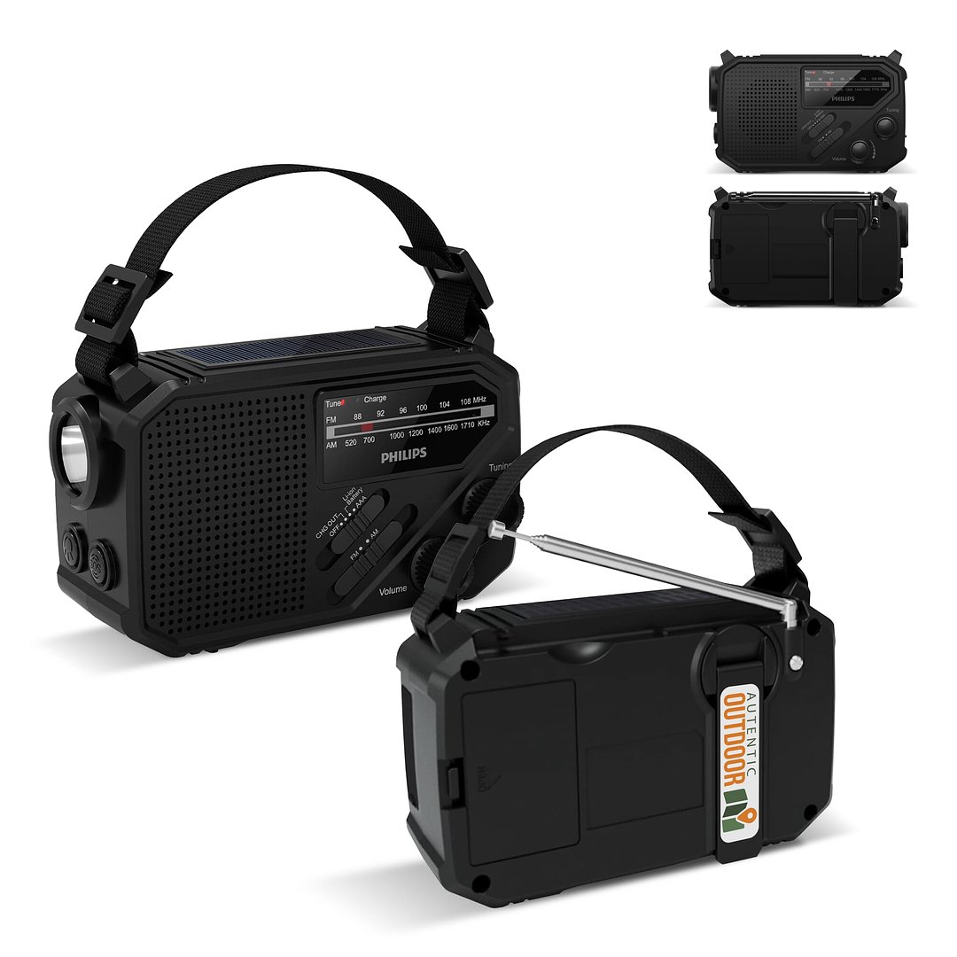 Philips TAR1609 Notfallradio mit analogem FM/AM-Tuner und Taschenlampe Elveri