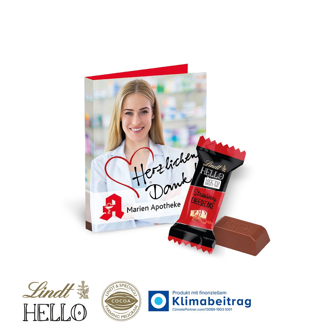 Werbe-Klappkarte mit süsser Füllung