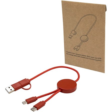 30 cm 5-in-1 Kabel aus recyceltem Kunststoff für Datenübertragung und 27W Schnellladung - Divik