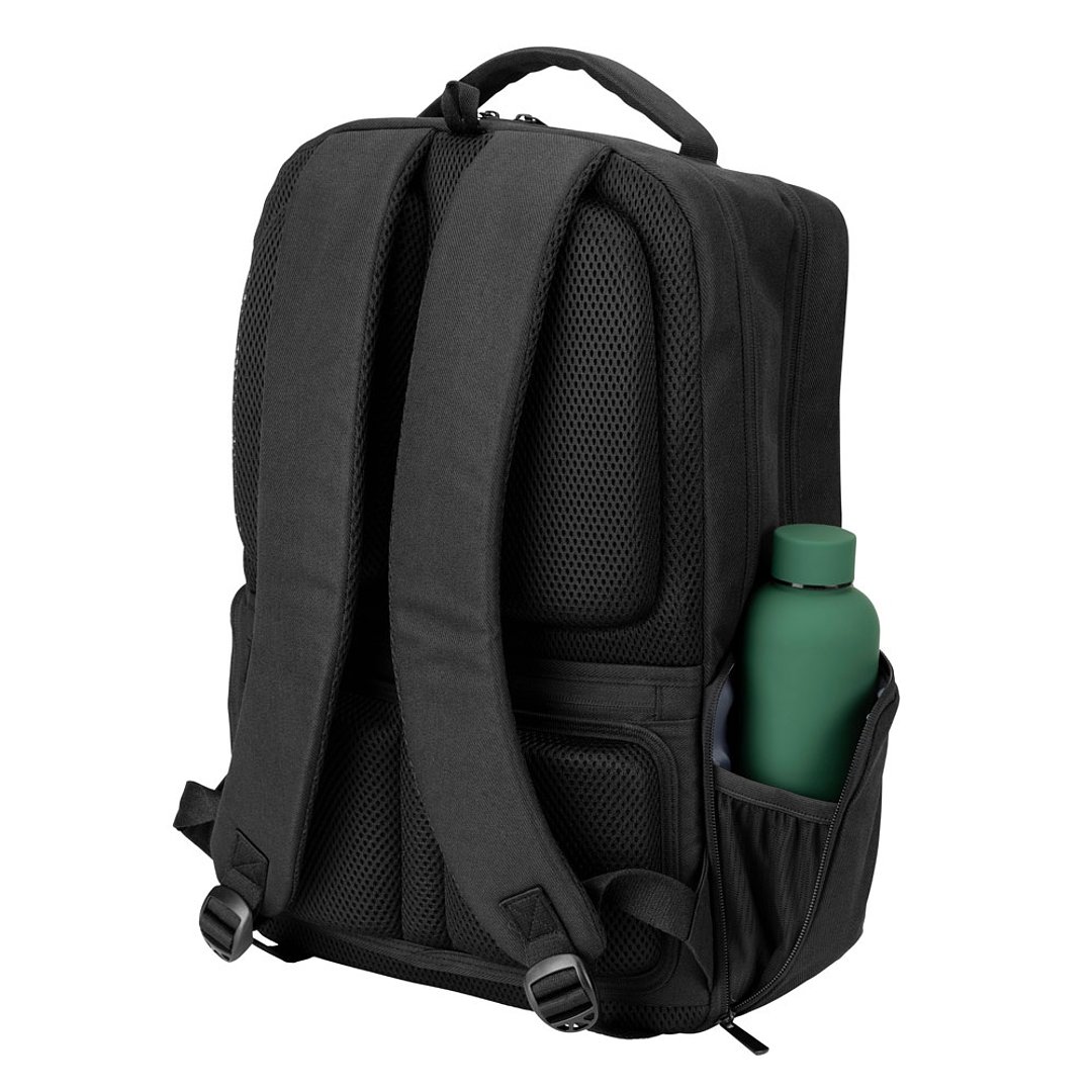 Wasserabweisender Rucksack aus recyceltem Twill mit zwei grossen Fronttaschen, 17 Zoll Leycili
