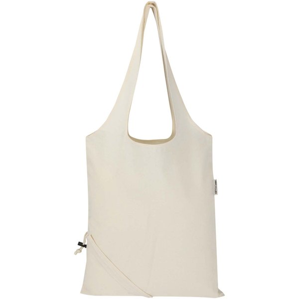 Blend 140 g/m², GRS-zertifizierte, faltbare Baumwoll Tragetasche, 7 l - Grin