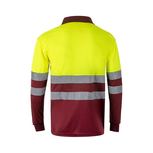 Zweifarbiges Poloshirt im Bird-Eye-Design (160g/m²) mit langen Ärmeln, aus Polyester (100%) Beatiani