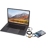 150 cm 5-in-1 Kabel aus recyceltem Kunststoff für Datenübertragung und 27W Schnellladung mit Bambusdetails - Aninan