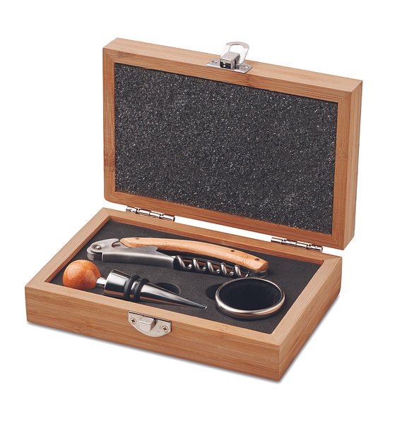 Wein-Set in Bambus-Box Fenja