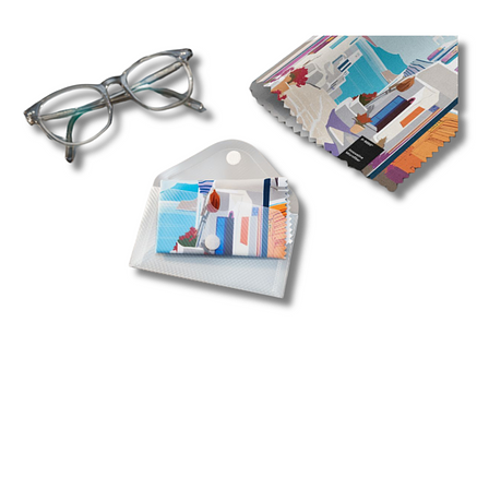 Individuelles P-9000 Brillentuch im Case 100 % recycelbar 