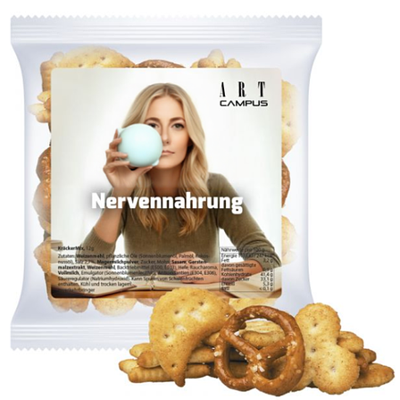 KräckerMix 12 g – Maxi-Tüte mit 4c-Etikett als Werbeartikel