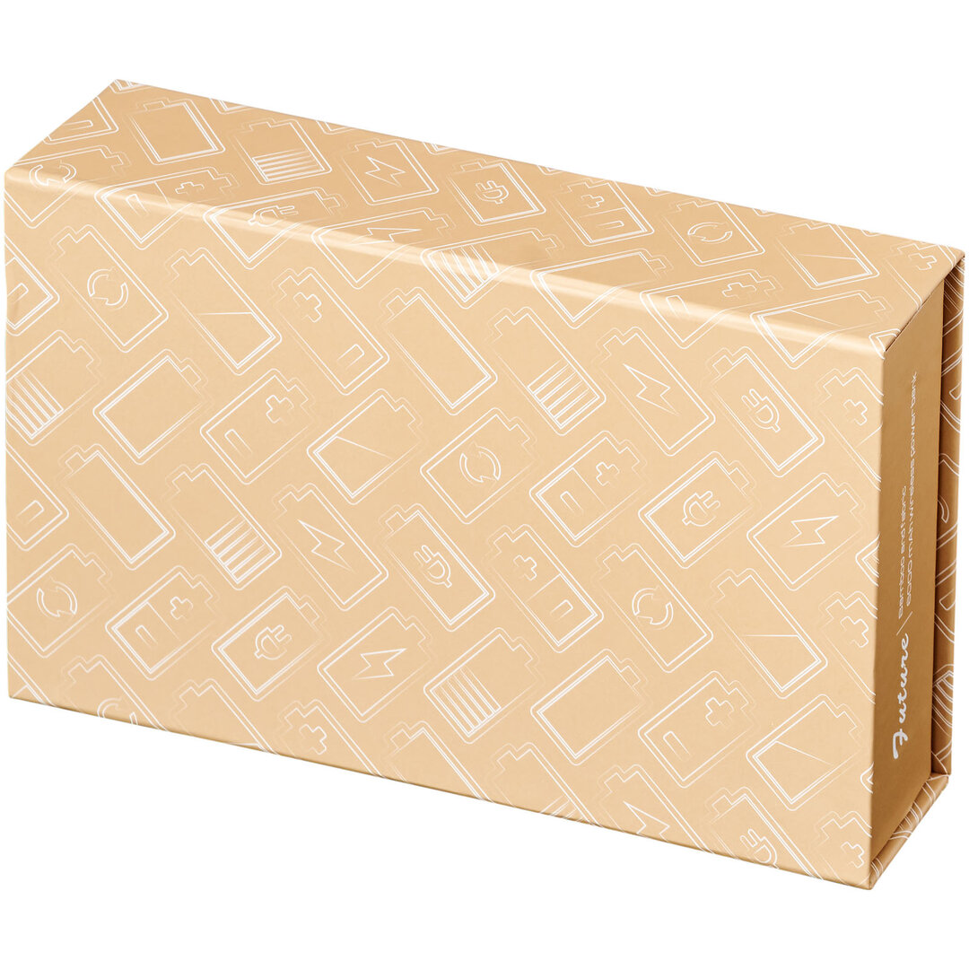 6.000 mAh kabellose Powerbank mit Ladefunktion aus Bambus/Stoff - Hillanie