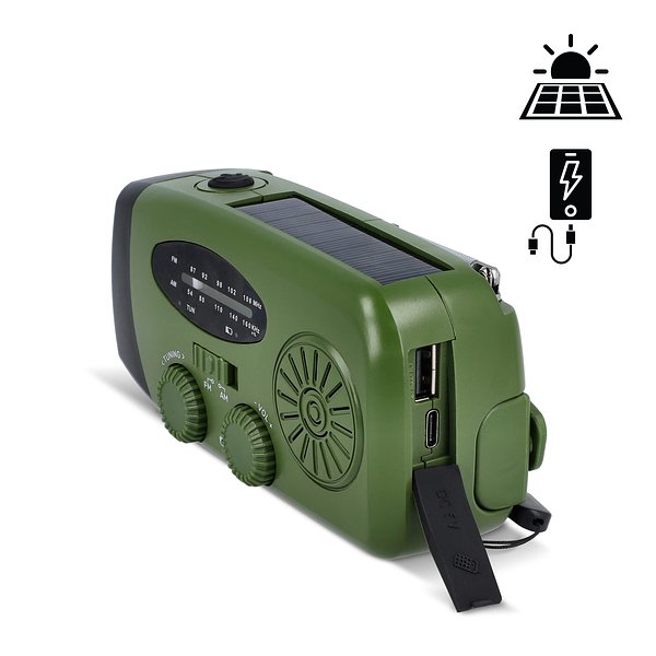 SafeSound Notfallradio mit Solar und Handaufzug Andrie