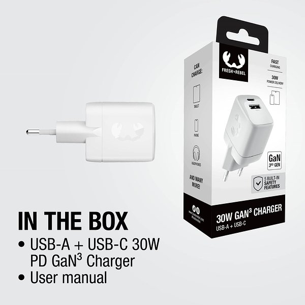 30W Schnellladegerät GaN USB-C &amp; USB-A Chlans