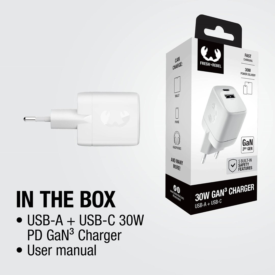 30W Schnellladegerät GaN USB-C &amp; USB-A Chlans