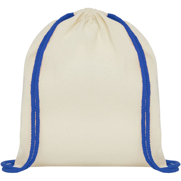 100 g/m² Sportbeutel aus Baumwolle mit farbigem Kordelzug 5L - Giunat