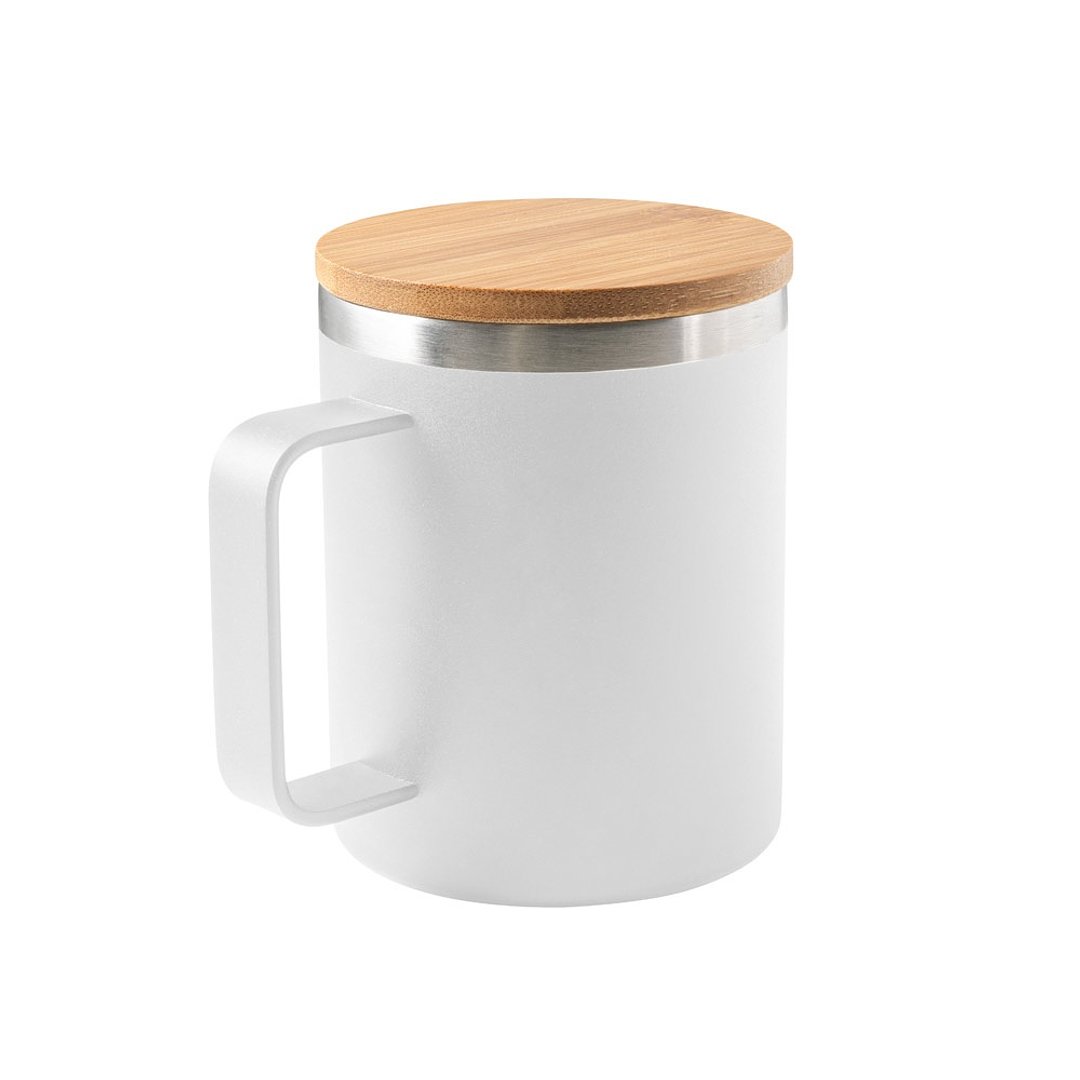 Becher aus 90% recyceltem Edelstahl mit Bambusdeckel Ylandri