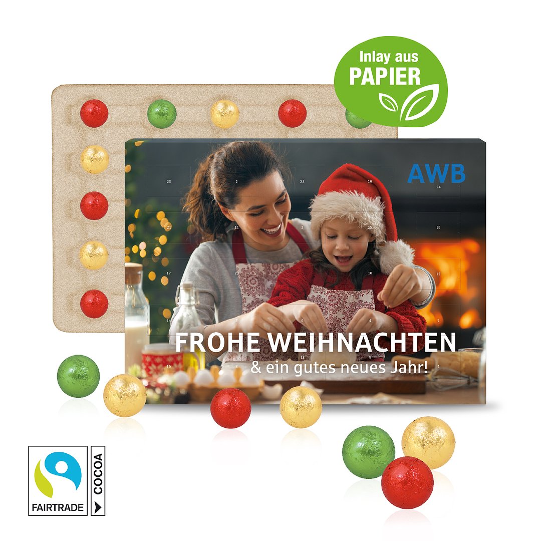 Wand-Adventskalender mit Fairtrade® Schokolade