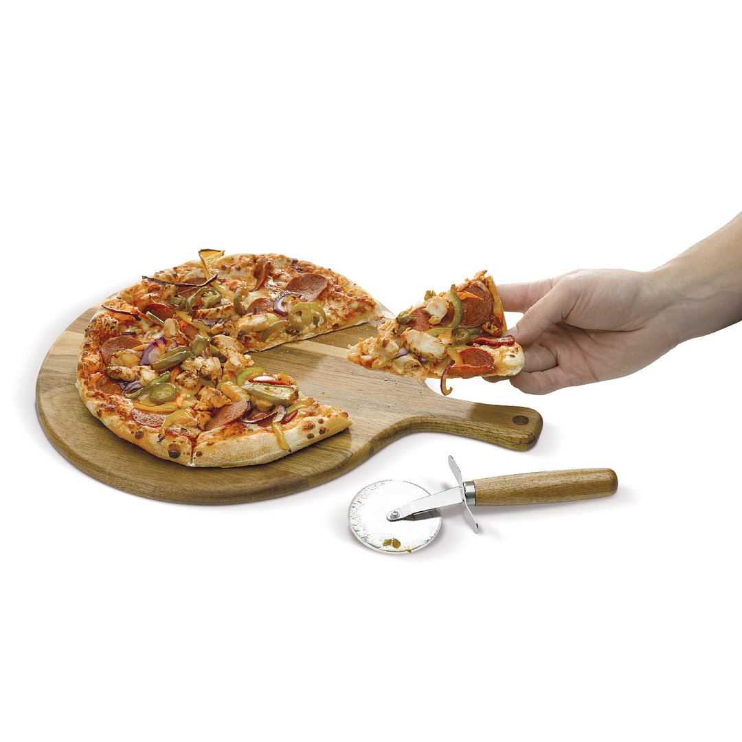 Pizza Schneidebrett mit Rollmesser Annettain