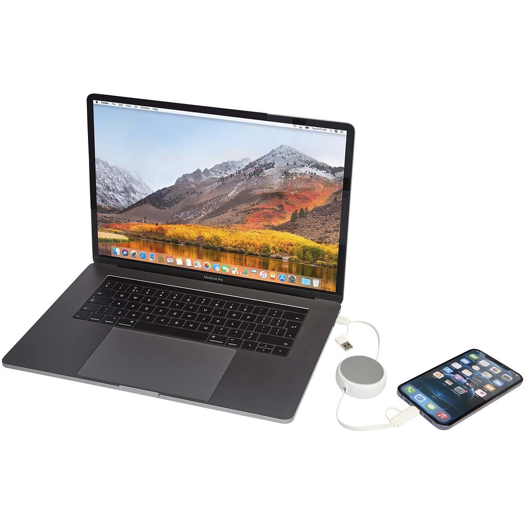 100 cm 5-in-1 Kabel aus recyceltem Kunststoff und Aluminium, einziehbar, für Datenübertragung und mit 45W Schnellladung - Merverdy