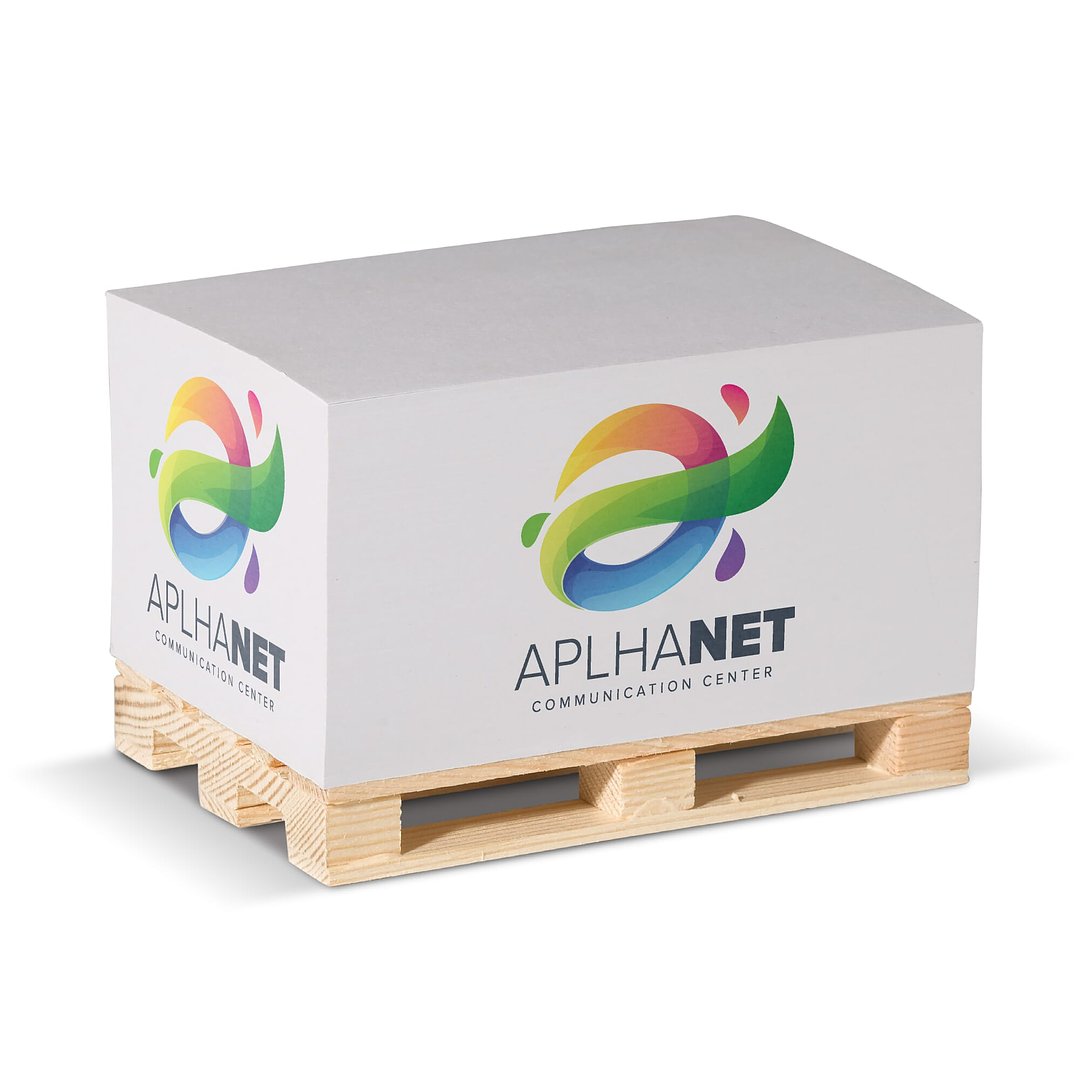 Zettelblock Pad 12x8x6cm auf Holzpalette Adat