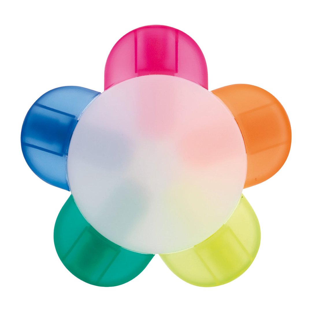 Textmarker Blume mit 5 Farben Köbik