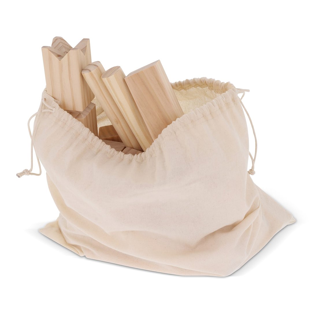 Kubb Spiel aus Holz mit Beutel Renini