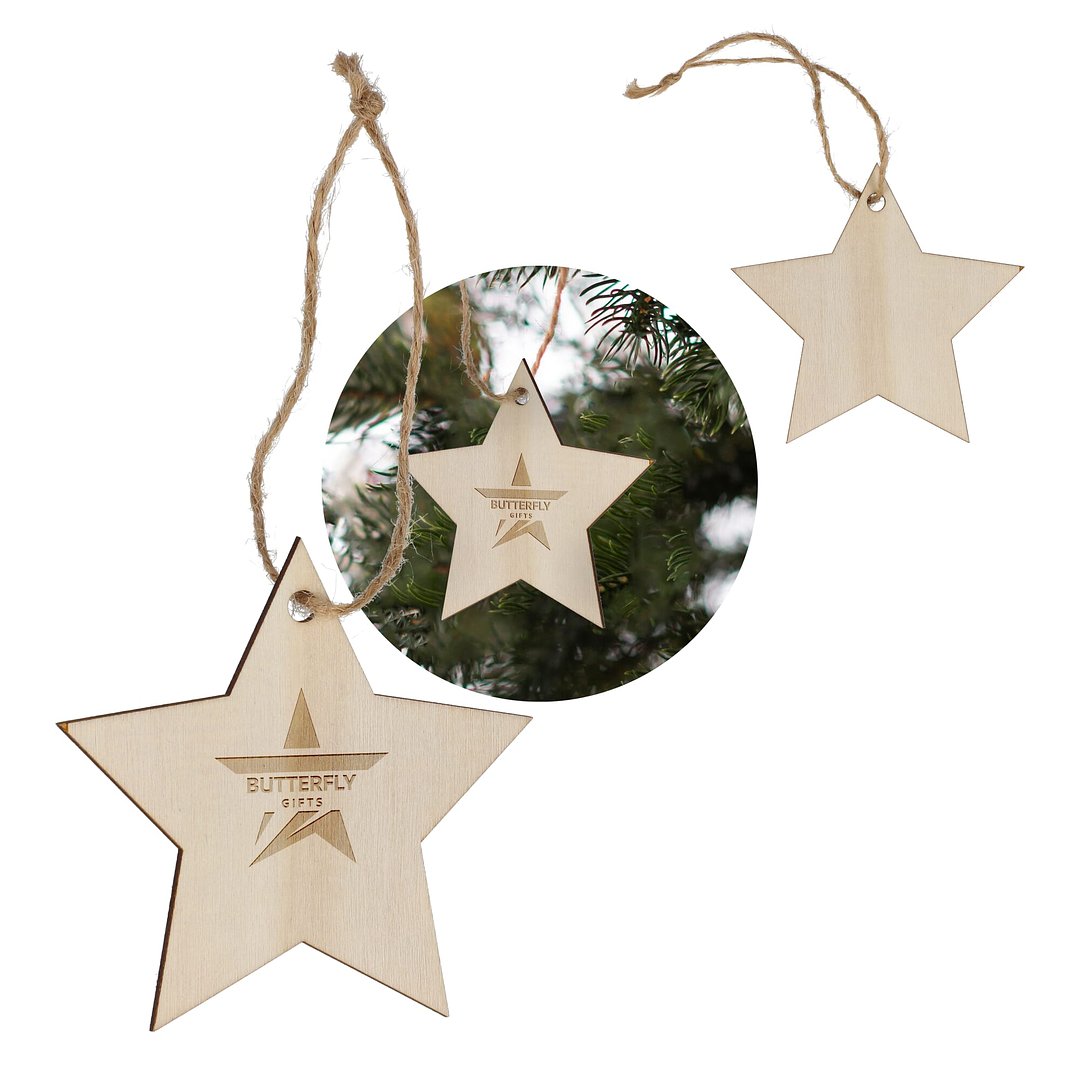 Sternförmiges Weihnachtsornament aus Holz Lüta