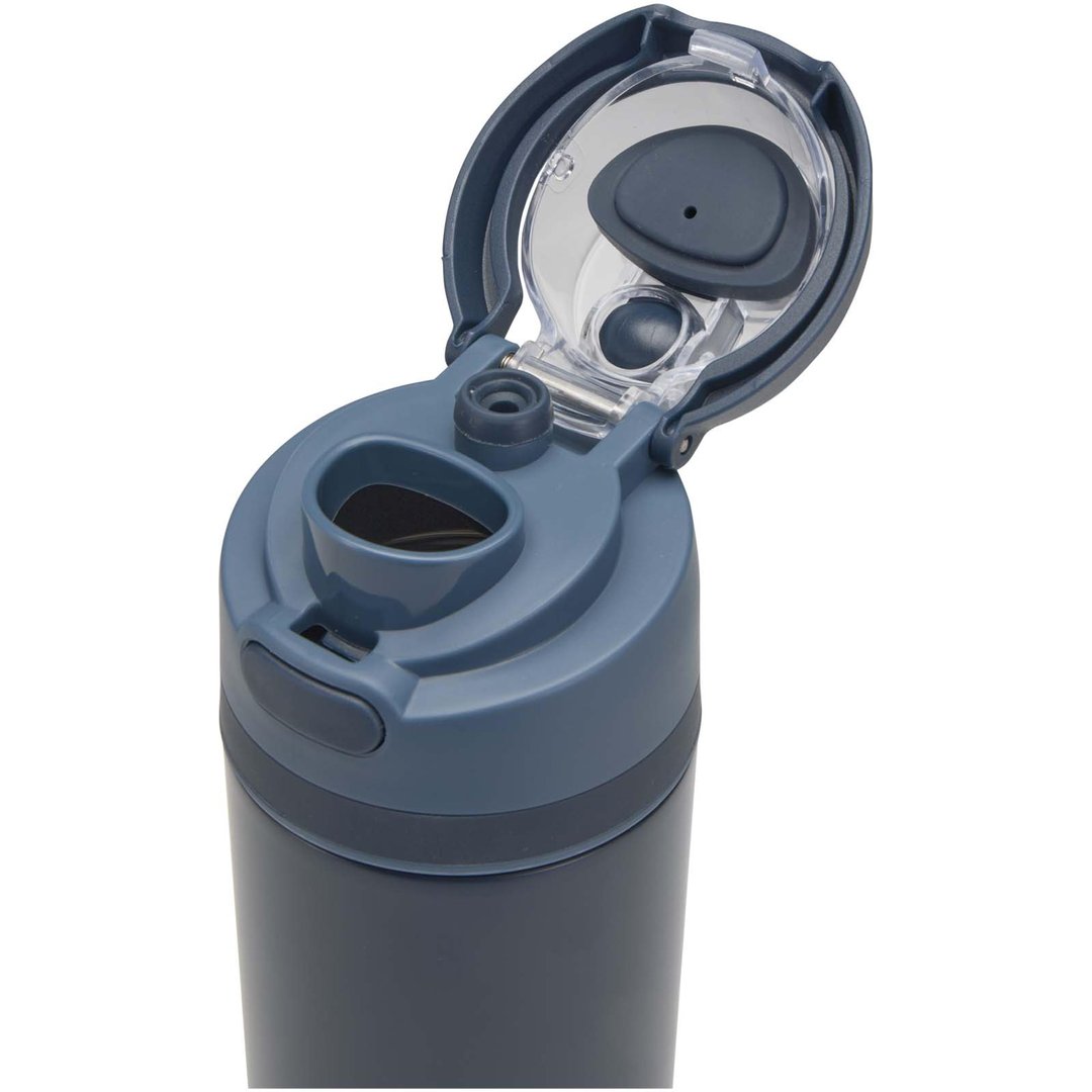 800 ml RCS Trinkflasche aus recyceltem, einwandigem Edelstahl mit Multifunktionsdeckel und Klappstrohhalm - Gillingin