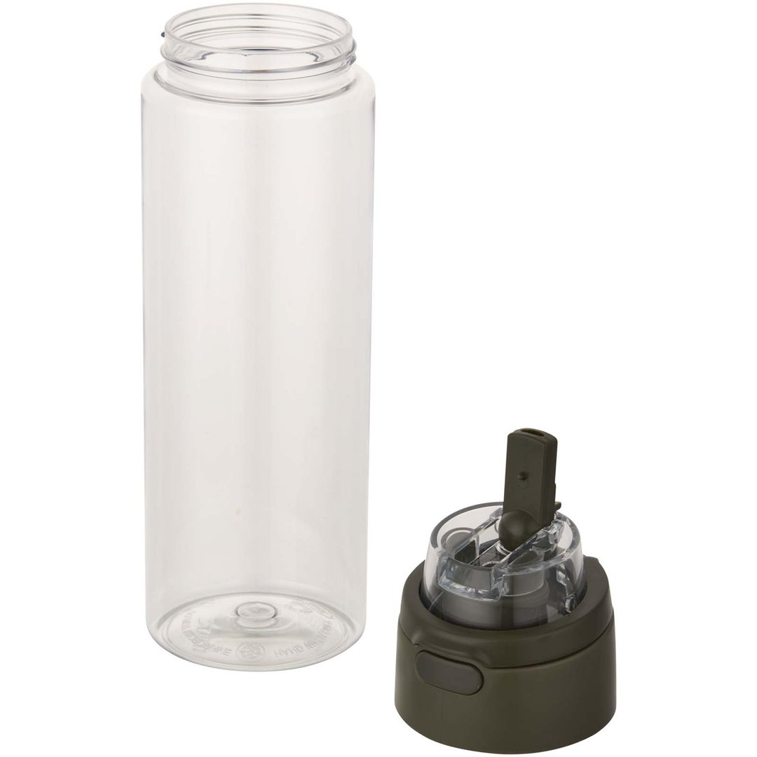 700 ml RCS Trinkflasche aus recyceltem Kunststoff mit Multifunktionsdeckel und Klappstrohhalm - Vreilga