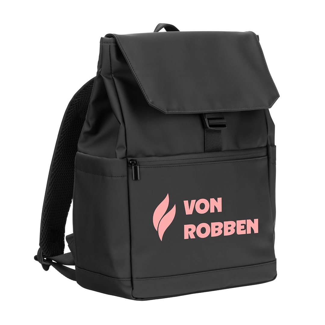 Laptop-Rucksack (16") aus PU, mit Klappe, die alle Fächer abdeckt Tring