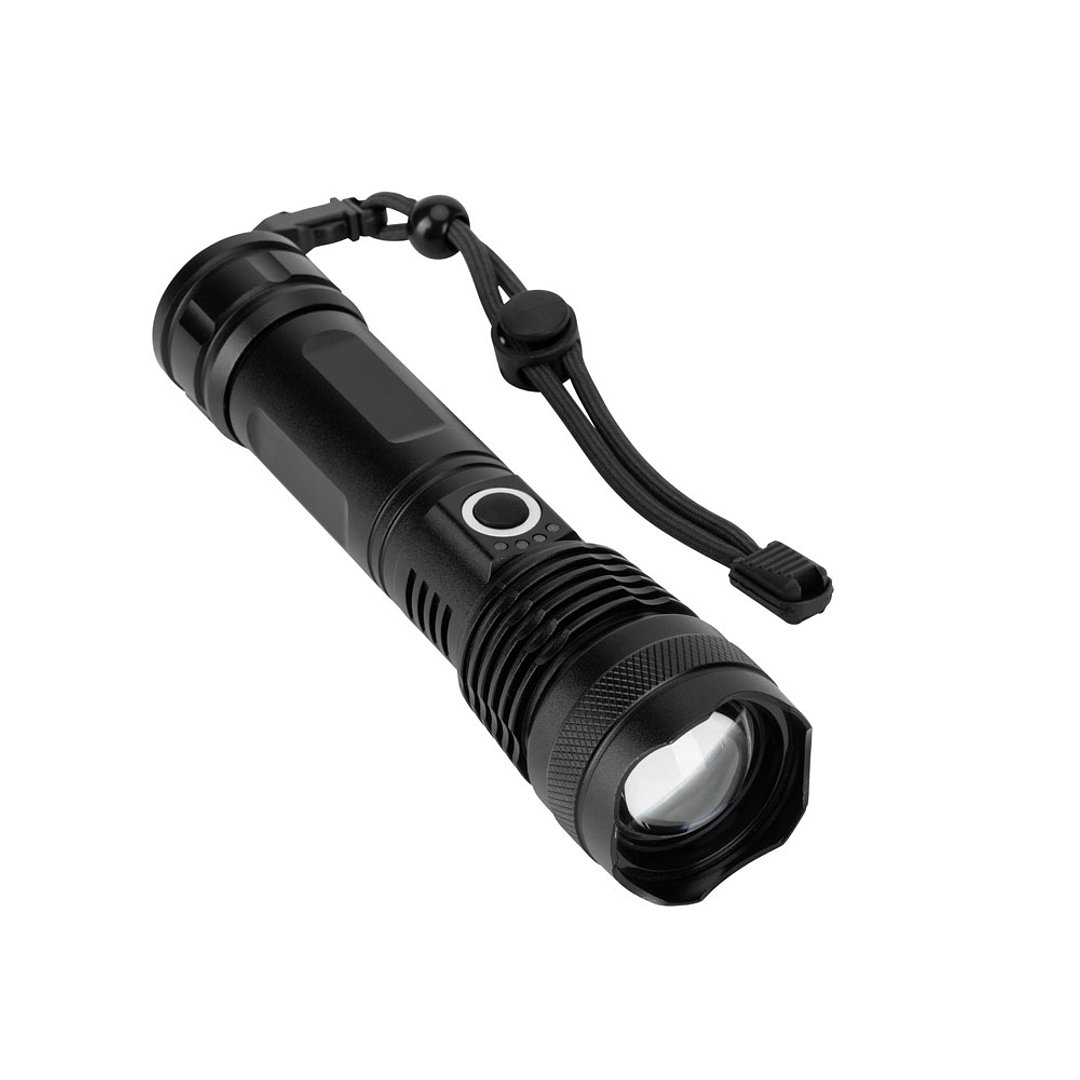 Wiederaufladbare Taschenlampe aus Aluminium (85% recyceltem) mit 10 W Leistung Liusep