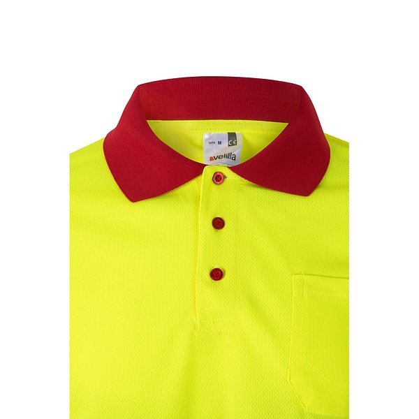 Zweifarbiges Poloshirt im Bird-Eye-Design (160g/m²) mit langen Ärmeln, aus Polyester (100%) Steivia