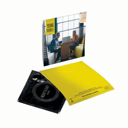 Kondom bedruckt im Umschlag