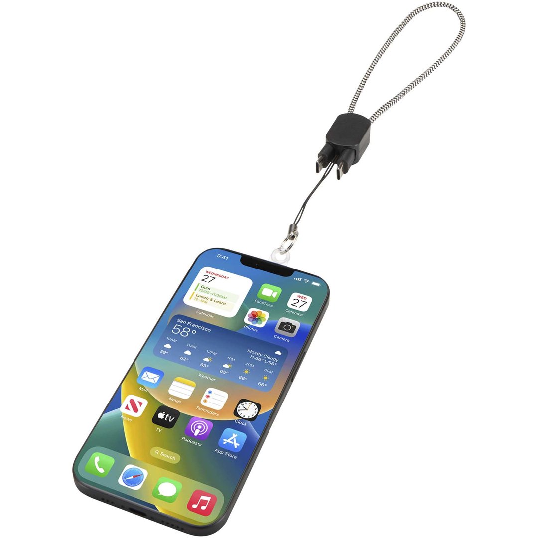 RCS-Handschlaufe aus recyceltem Material mit integriertem 20-W-Ladekabel (Typ C) - Gieritas