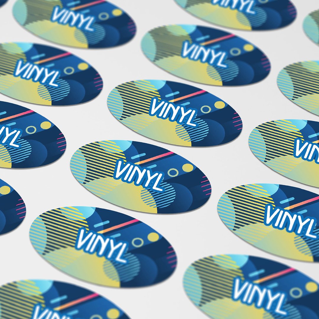 Vinyl Sticker Oval 60x35mm Giafen